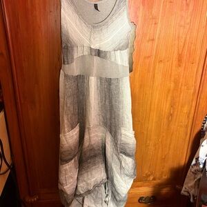 Iniquity made in Italy linen bubble hem gradient stripe artwear dress medium